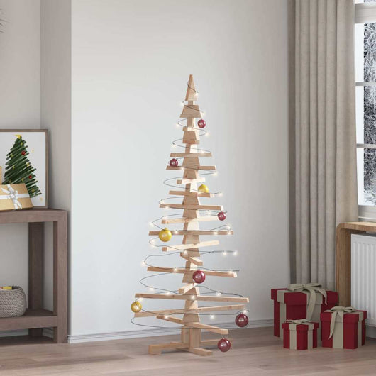 Albero di Natale in legno per decorazioni 150 cm in legno massello di pino 4103971