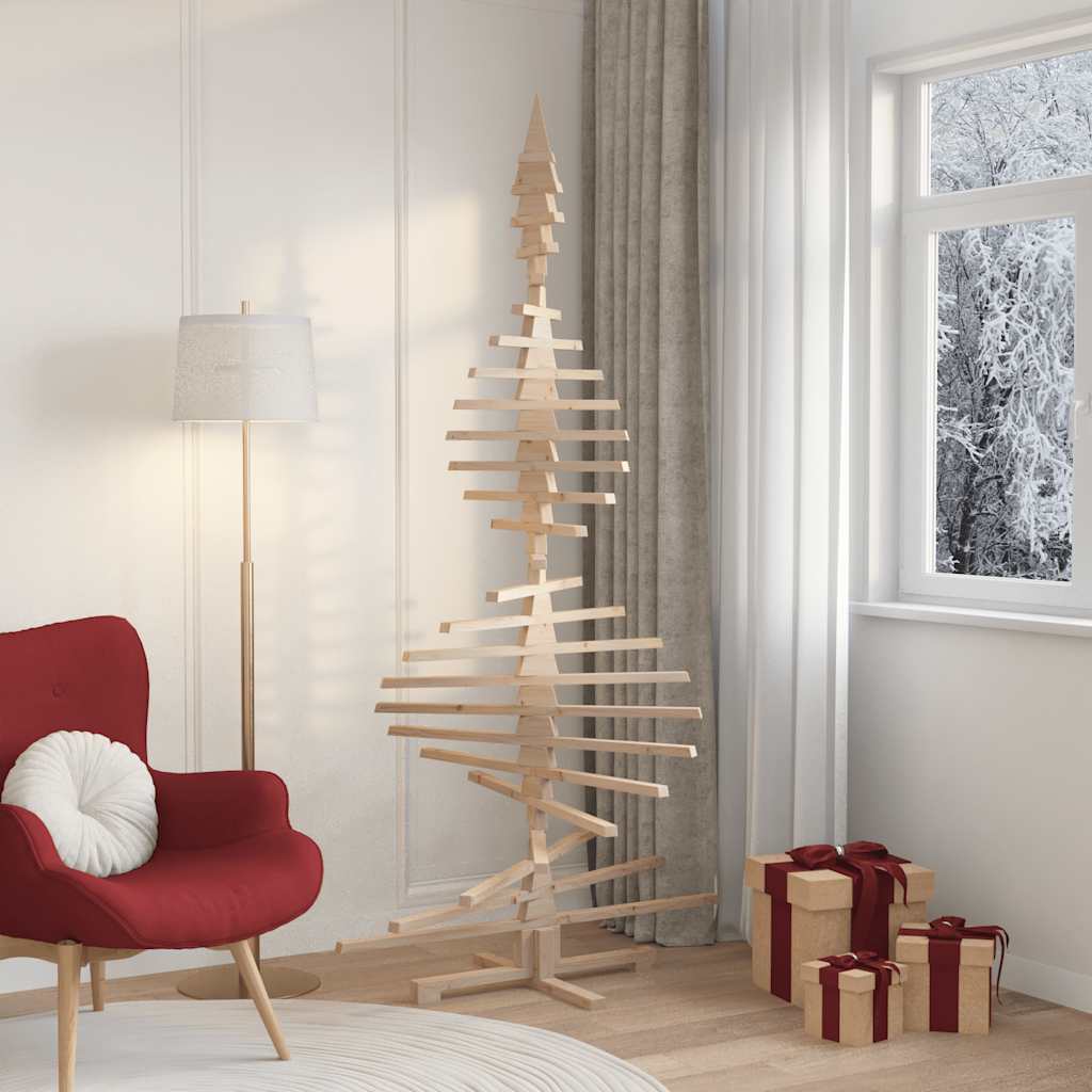 Albero di Natale Decorativo in Legno 210 cm Legno Massello Pino 4103973