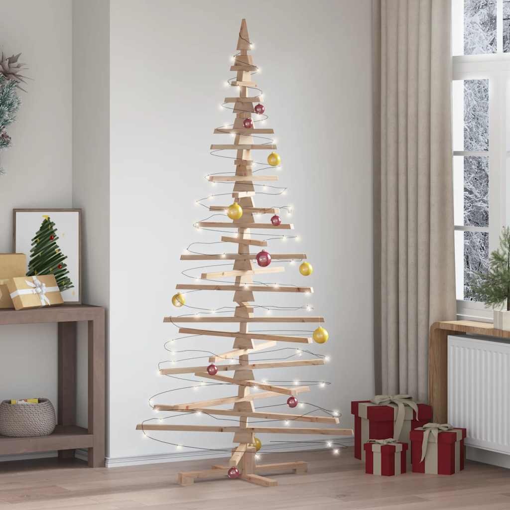 Albero di Natale Decorativo in Legno 210 cm Legno Massello Pino 4103973