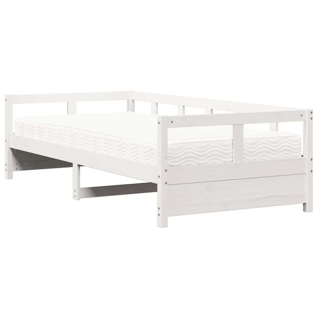 vidaXL Dormeuse con Materasso Bianca 80x200 cm Legno Massello di Pino
