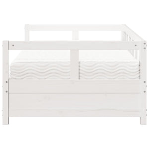 Dormeuse con Materasso Bianca 90x200 cm Legno Massello Pino