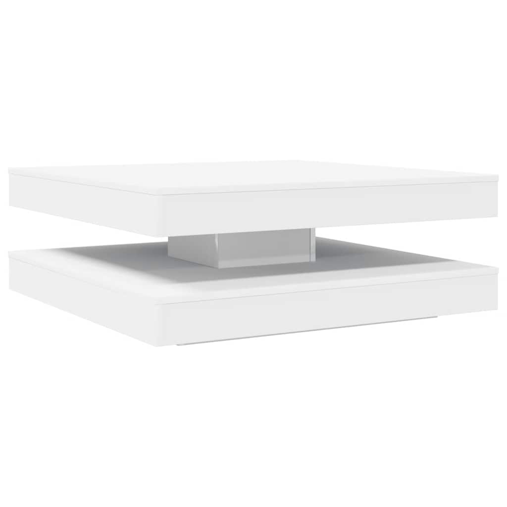 Tavolino da Caff¨¨ Girevole a 360 Gradi-Tavolino da soggiorno Bianco 90x90x34,5 cm