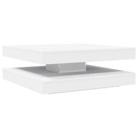 Tavolino da Caff¨¨ Girevole a 360 Gradi-Tavolino da soggiorno Bianco 90x90x34,5 cm