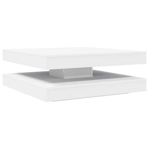 Tavolino da Caff¨¨ Girevole a 360 Gradi-Tavolino da soggiorno Bianco 90x90x34,5 cm