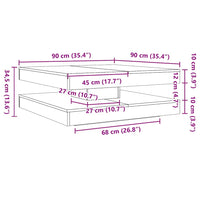 Tavolino da Caffè Girevole a 360 Gradi Bianco 90x90x34,5 cm 3321351