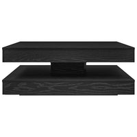 Tavolino da Caff¨¨ Girevole a 360 Gradi-Tavolino da soggiorno Nero 90x90x34,5 cm