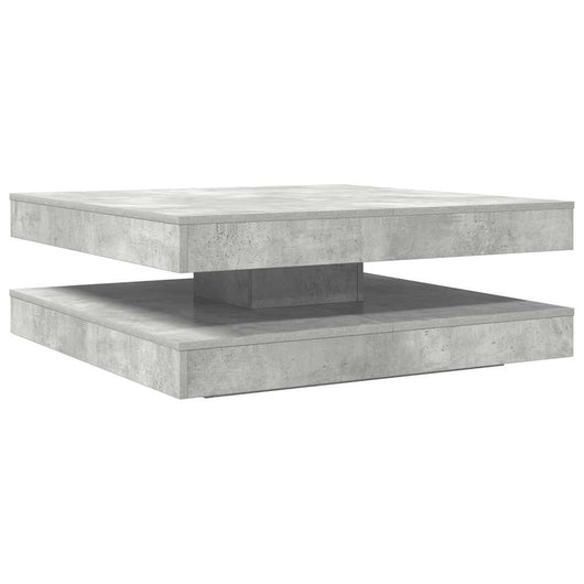 Tavolino da Caff¨¨ Girevole a 360 Gradi-Tavolino da soggiorno Grigio 90x90x34,5 cm 106219
