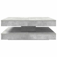 Tavolino da Caffè Girevole a 360 Gradi Grigio 90x90x34,5 cm 3321354