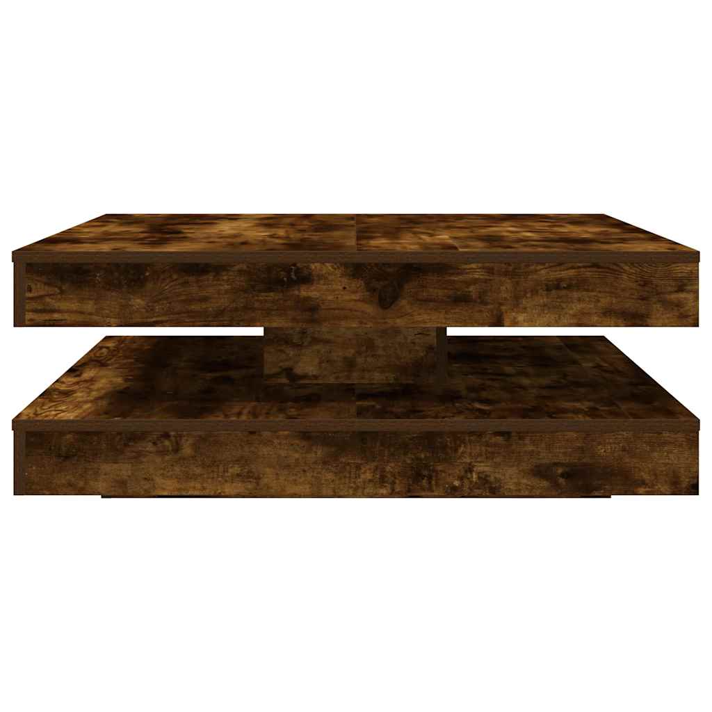 Tavolino da Caffè Girevole a 360 Gradi Rovere 90x90x34,5 cm 3321355