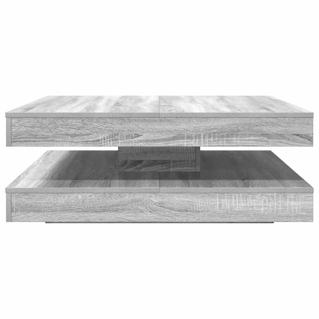 Tavolino da Caffè Girevole a 360 Gradi Grigio 90x90x34,5 cm 3321356