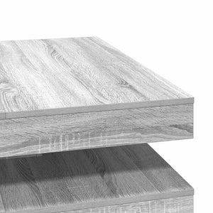 Tavolino da Caffè Girevole a 360 Gradi Grigio 90x90x34,5 cm