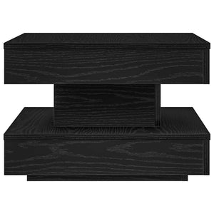 Tavolino da Caffè Girevole a 360 Gradi Nero 50x50x34,5 cm 858471