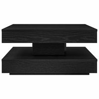 Tavolino da Caffè Girevole a 360 Gradi Nero 70x70x34,5 cm 858480