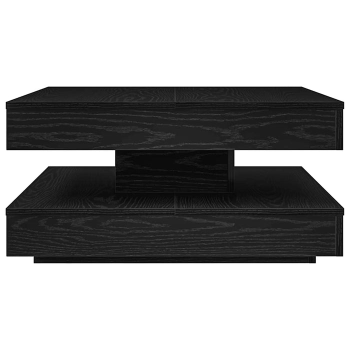 Tavolino da Caff¨¨ Girevole a 360 Gradi-Tavolino da soggiorno Nero 70x70x34,5 cm