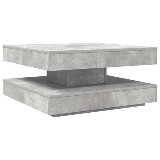 Tavolino da Caff¨¨ Girevole a 360 Gradi-Tavolino da soggiorno Grigio 70x70x34,5 cm 662222