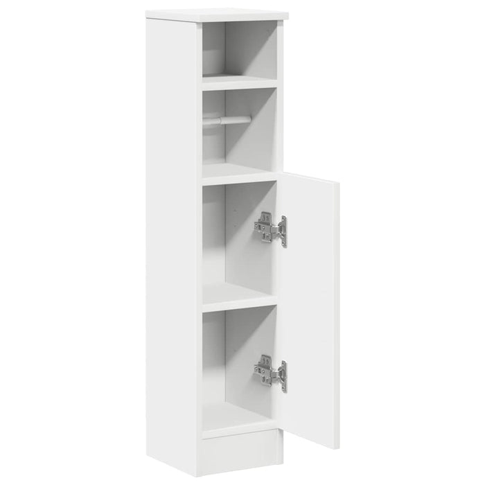 vidaXL Mobile da Bagno con Portarotolo Bianco 20,5x22x90 cm