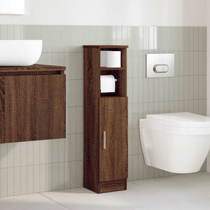 Mobile da Bagno con Portarotolo Rovere Marrone 20,5x22x90 cm 858503