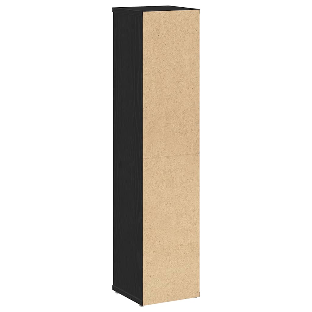 Mobile da Bagno con Portarotolo Nero 20,5x20x90 cm 858507