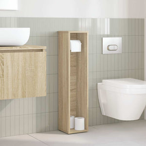 vidaXL Mobile da Bagno con Portarotolo Rovere Sonoma 20,5x20x90 cm