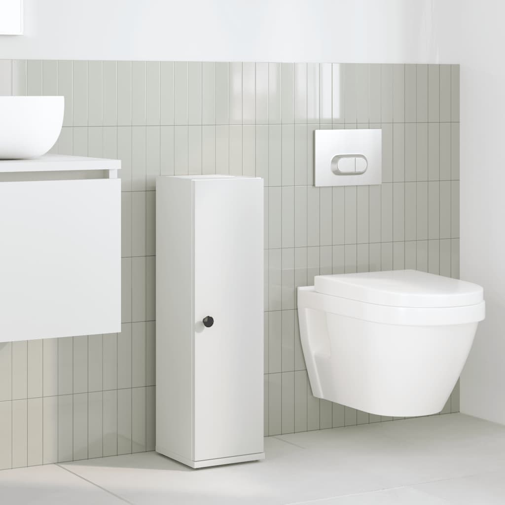 vidaXL Mobile da Bagno con Portarotolo Bianco 20,5x22x72 cm