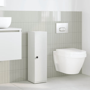 vidaXL Mobile da Bagno con Portarotolo Bianco 20,5x22x72 cm