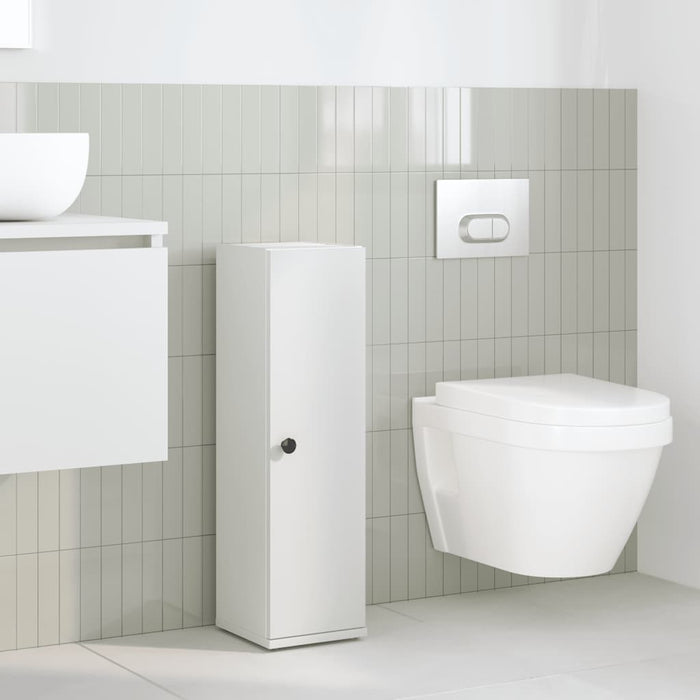 vidaXL Mobile da Bagno con Portarotolo Bianco 20,5x22x72 cm