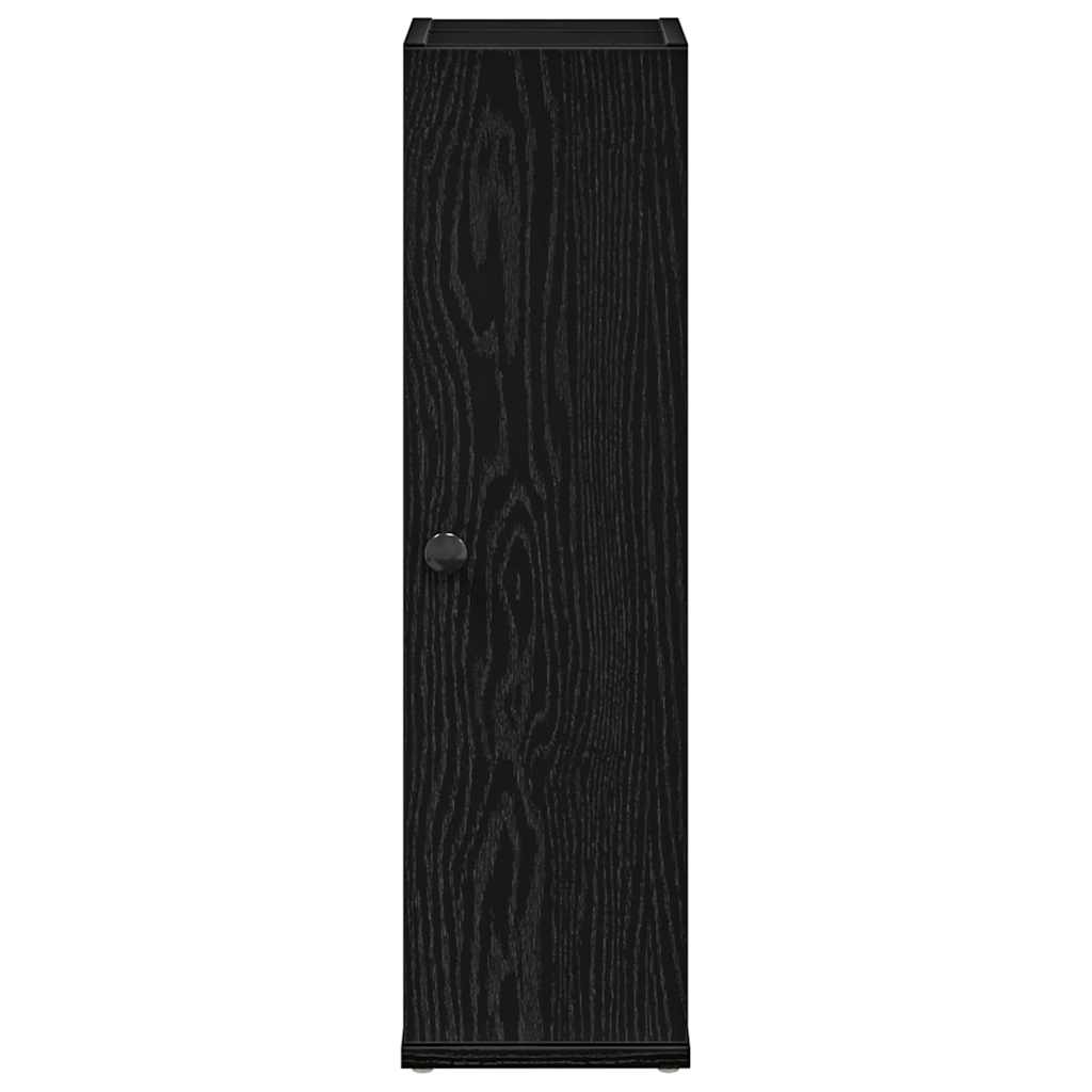 Mobile da Bagno con Portarotolo Nero 20,5x22x72 cm 858516