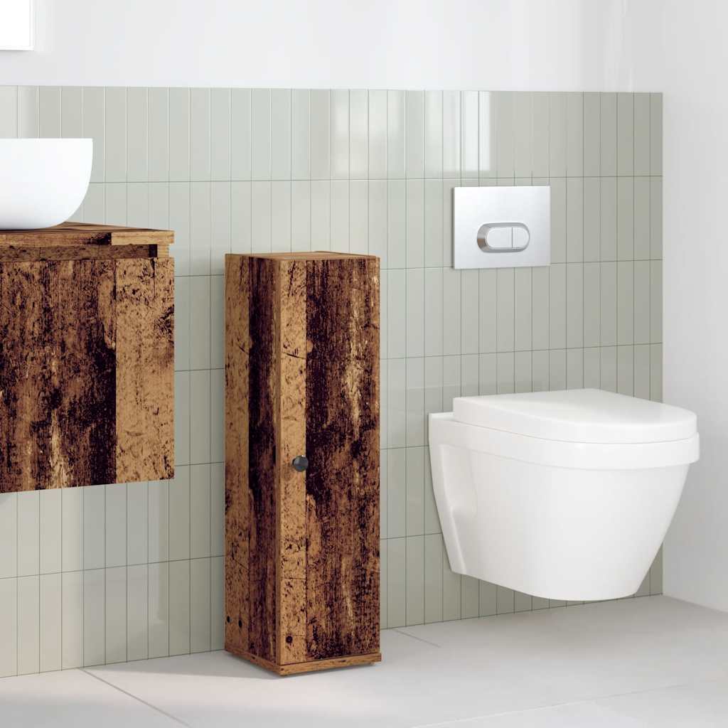 Mobile da Bagno con Portarotolo Legno Antico 20,5x22x72 cm 858522