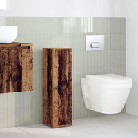 Mobile da Bagno con Portarotolo Legno Antico 20,5x22x72 cm 858522