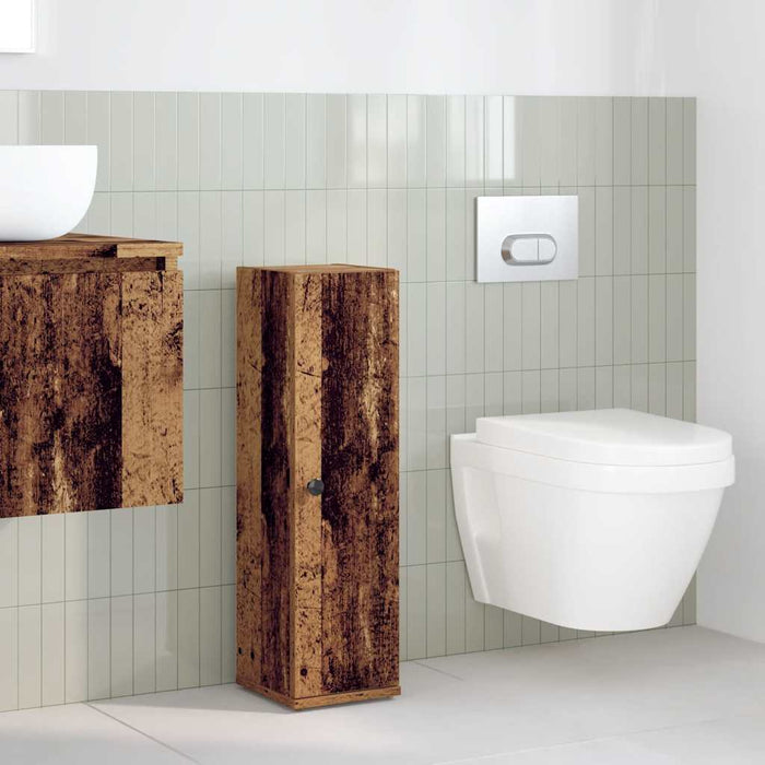 Mobile da Bagno con Portarotolo Legno Antico 20,5x22x72 cm 858522