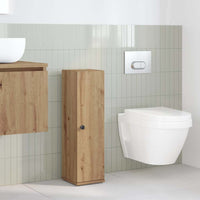 vidaXL Mobile da Bagno con Portarotolo Rovere Artigianale 20,5x22x72cm