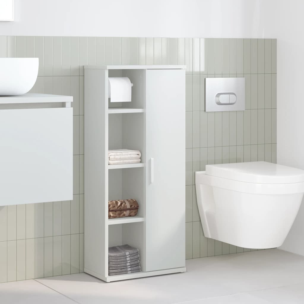 Mobile da Bagno con Portarotolo Bianco 39x22x90 cm 858524