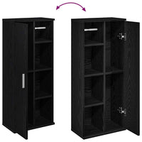 Mobile da Bagno con Portarotolo Nero 39x22x90 cm 858525