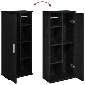 Mobile da Bagno con Portarotolo Nero 39x22x90 cm 858525