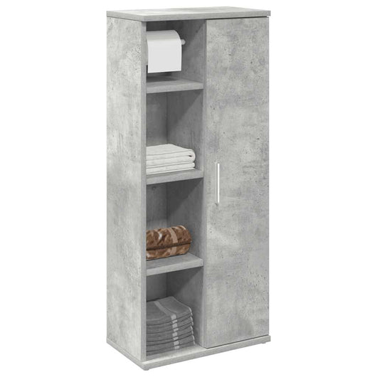 Mobile da Bagno con Portarotolo Grigio Cemento 39x22x90 cm 858527