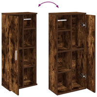 Mobile da Bagno con Portarotolo Rovere Fumo 39x22x90 cm 858528