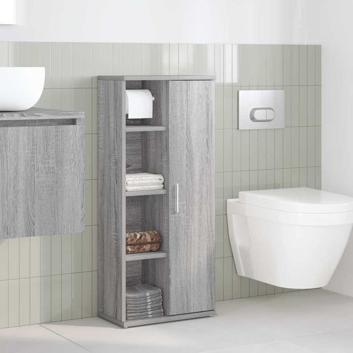 Mobile da Bagno con Portarotolo Grigio Sonoma 39x22x90 cm 858529