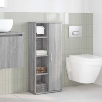vidaXL Mobile da Bagno con Portarotolo Grigio Sonoma 39x22x90 cm