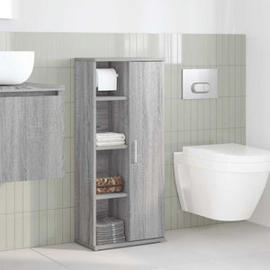 vidaXL Mobile da Bagno con Portarotolo Grigio Sonoma 39x22x90 cm