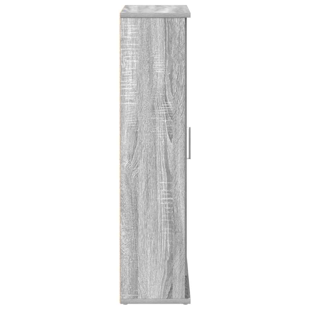 vidaXL Mobile da Bagno con Portarotolo Grigio Sonoma 39x22x90 cm