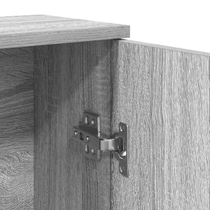 vidaXL Mobile da Bagno con Portarotolo Grigio Sonoma 39x22x90 cm