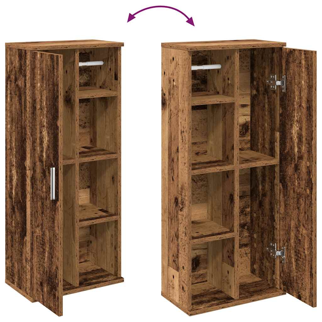 vidaXL Mobile da Bagno con Portarotolo Legno Antico 39x22x90 cm