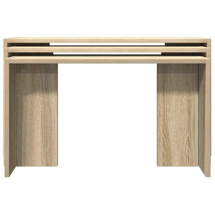 Tavolini Impilabili 3 pz Rovere Sonoma in Legno Multistrato 858535
