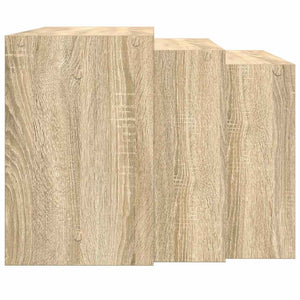 vidaXL Tavolini Impilabili 3 pz Rovere Sonoma in Legno Multistrato