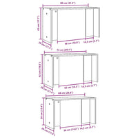 vidaXL Tavolini Impilabili 3 pz Legno Antico in Legno Multistrato