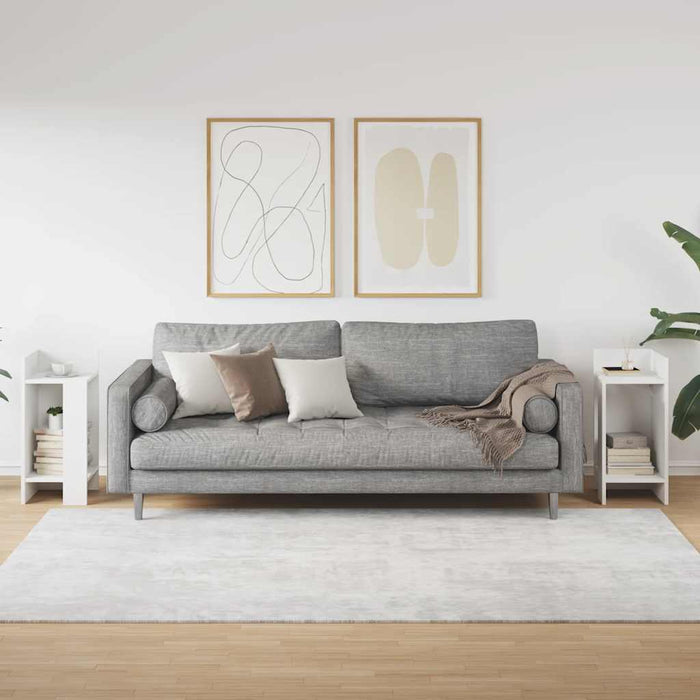 Tavolini Laterali 2pz con Ripiano Bianco 25,5x27x60 cm 858543