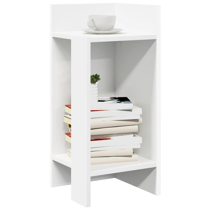 Tavolini Laterali 2pz con Ripiano Bianco 25,5x27x60 cm 858543