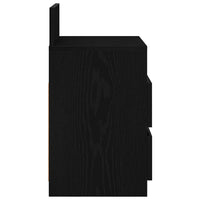 Comodino con 2 Cassetti-Tavolino da notte Nero 40x33x60 cm