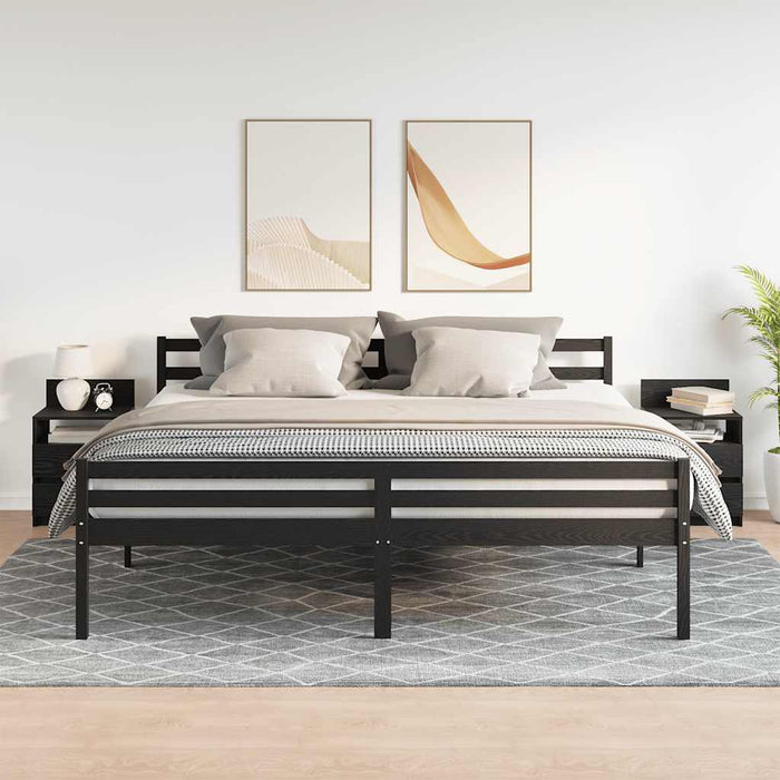 vidaXL Comodini 2 pz con 2 Cassetti Neri 40x33x60 cm