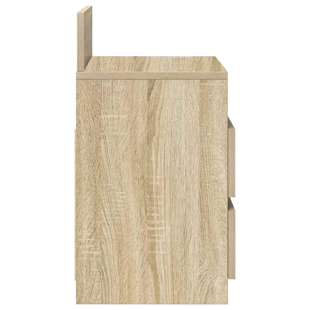 Comodini 2 pz con 2 Cassetti Rovere Sonoma 40x33x60 cm